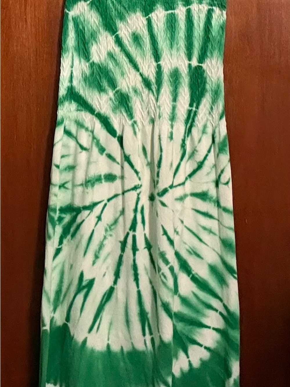 Ocean Blue Womens Small Strapless Tube Dress Green White Tie